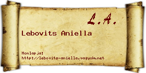 Lebovits Aniella névjegykártya